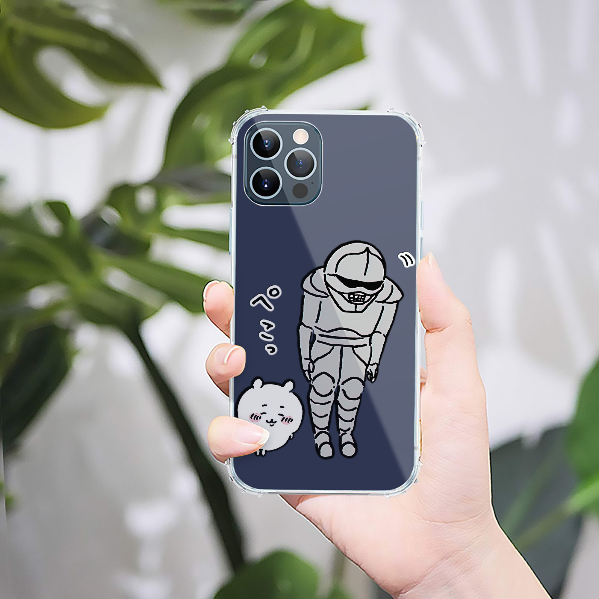 （画像用） ちいかわ 労働の鎧さん Chii-kawa Mr. Armor of Labor 【iPhone 12シリーズ対応】透明スマホケース（クリアソフトケース）